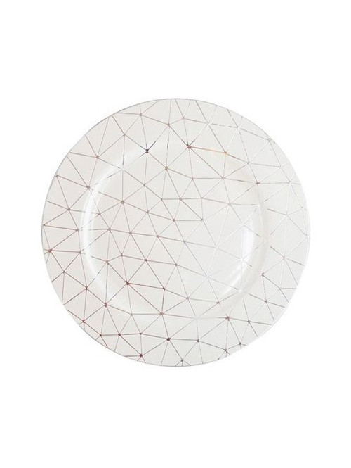 Podtalerz biały w srebrny wzór geometryczny Alisma 155 - photo #0
