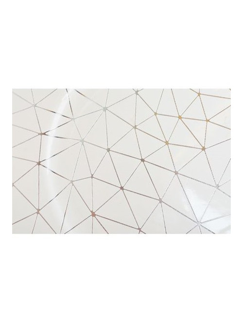 Podtalerz biały w srebrny wzór geometryczny Alisma 155 - photo #1