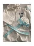 Komplet ręcznik + szlafrok dziewczęcy po kąpieli  z napisem  Princes  biały z niebieskim Livia  157 - photo #0