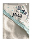 Komplet ręcznik + szlafrok dziewczęcy po kąpieli  z napisem  Princes  biały z niebieskim Livia  157 - photo #2