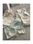 Komplet ręcznik + szlafrok dziewczęcy po kąpieli  z napisem  Princes  biały z niebieskim Livia  157 - photo #5