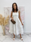 Sukienka maxi ażurowa biała Olena 09 - photo #0