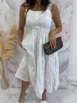 Sukienka maxi ażurowa biała Olena 09 - photo #2