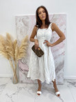 Sukienka maxi ażurowa biała Olena 09 - photo #4