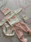 Mini komplet ubranek dziecięcych z króliczkiem brzoskwiniowy Babies 157 - photo #2