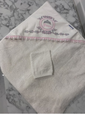 Ręcznik kąpielowy z napisem Princess różowy Miluś 46