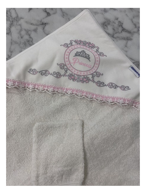 Ręcznik kąpielowy z napisem Princess różowy Miluś 46 - photo #2