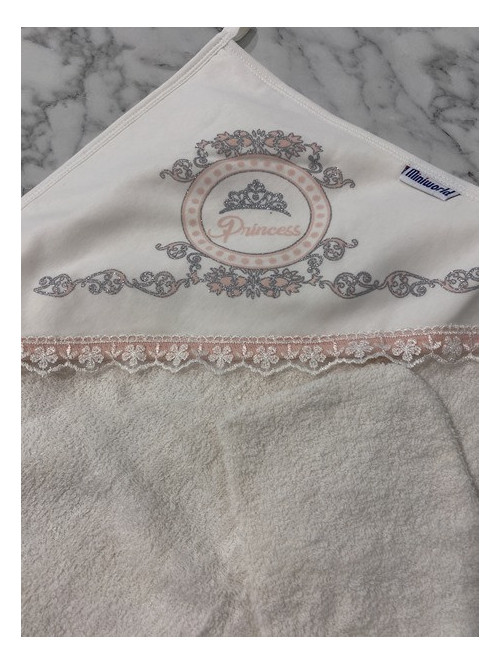Ręcznik kąpielowy z napisem Princess brzoskwiniowy Miluś 46 - photo #0