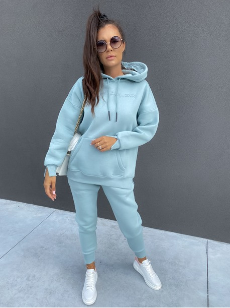 Komplet dresowy spodnie+bluza z kapturem i napisem "New Color" morski Ramzes 54