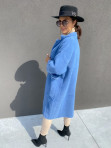 Płaszcz długi a'la alpaka z guzikami niebieski Alexis 09 - photo #4