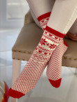 Skarpety damskie we wzory czerwono białe Fluffy 150 - photo #1