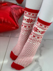 Skarpety damskie we wzory czerwono białe Fluffy 150 - photo #2