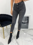Spodnie jeansowe z zamkami szaro-czarne Adelia 26 - photo #2