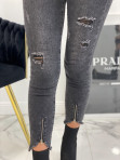 Spodnie jeansowe z zamkami szaro-czarne Adelia 26 - photo #3