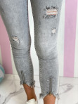 Spodnie jeansowe z zamkami szare Adelia 26 - photo #3