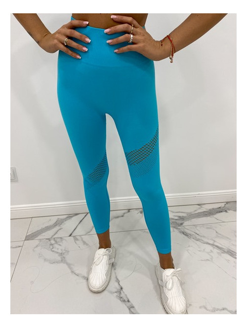 Komplet sportowy krótki top+legginsy niebieski Jasmina 89 - photo #5
