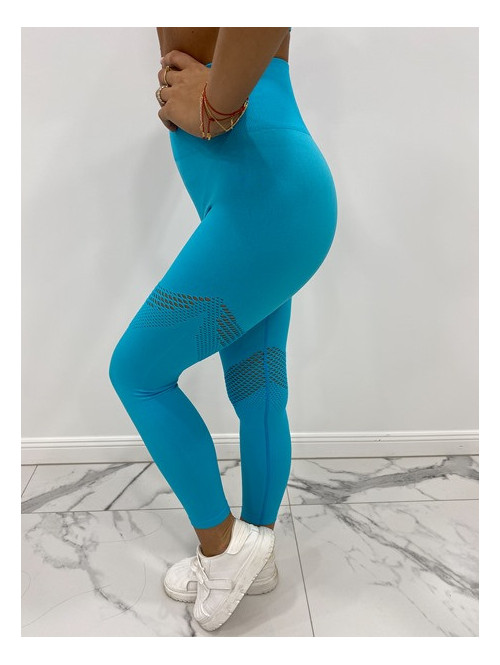 Komplet sportowy krótki top+legginsy niebieski Jasmina 89 - photo #6