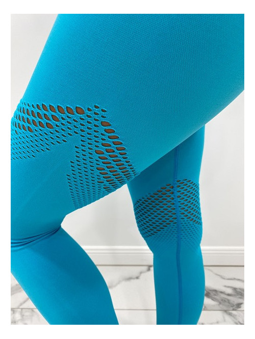 Komplet sportowy krótki top+legginsy niebieski Jasmina 89 - photo #7