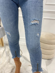 Spodnie z zamkami jasny jeans Adelia 26 - photo #3