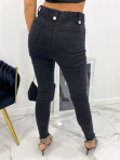 Spodnie jeansowe z wiązanym rozporkiem czarne Itiz 09 - photo #3