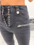 Spodnie jeansowe z wiązanym rozporkiem czarne Itiz 09 - photo #2