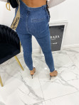 Spodnie z wiązaniem na boku ciemny jeans Teya 24 - photo #3