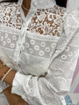 Komplet koszula + spódniczka w koronkowe wzory biały  Ariwa 26,09 - photo #4