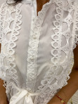 Sukienka koronkowa z paskiem bez rękawów biała Michasia 09 - photo #3