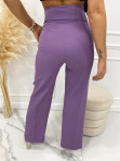 Spodnie z szeroką nogawką ze złotymi guzikami fioletowe Esmo 19 - photo #5