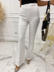 Spodnie z szerokimi nogawkami gładkie białe Invierno 25 - photo #4