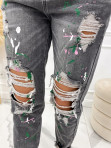 Spodnie z diurami i plamkami ciemny jeans Lucii 17 - photo #5