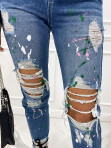 Spodnie z diurami i plamkami jeansowe Lucii 09, 17 - photo #6