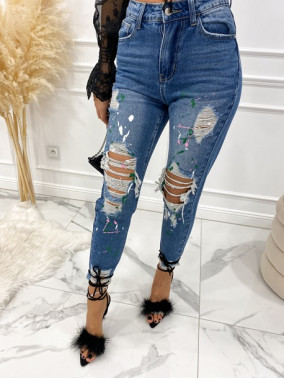 Spodnie z diurami i plamkami jeansowe Lucii 09, 17