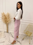 Spodnie eleganckie z paskiem liliowe Lemla 31 - photo #1