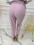 Spodnie eleganckie z paskiem liliowe Lemla 31 - photo #4