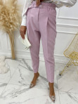 Spodnie eleganckie z paskiem liliowe Lemla 31 - photo #6