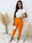 Spodnie eleganckie z paskiem pomarańczowe Lemla 31 - photo #0