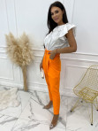 Spodnie eleganckie z paskiem pomarańczowe Lemla 31 - photo #1