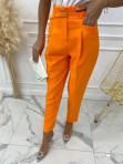 Spodnie eleganckie z paskiem pomarańczowe Lemla 31 - photo #4