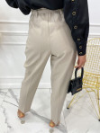 Spodnie eleganckie z paskiem jasny beż Lemla 31 - photo #2