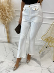 Spodnie eleganckie z złotymi guzikami białe Patrai 09 - photo #0