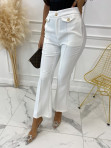 Spodnie eleganckie z złotymi guzikami białe Patrai 09 - photo #5