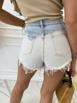 Spodenki z dziurami dwukolorowe biel + jasny jeans Yesna 26 - photo #5