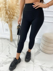 Komplet prążkowany top +legginsy  czarny Roksa 108 - photo #6