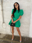 Sukienka z wycięciem na boku i bufkami zielona Anasti 09 - photo #3