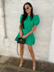 Sukienka z wycięciem na boku i bufkami zielona Anasti 09 - photo #1