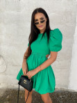 Sukienka z wycięciem na boku i bufkami zielona Anasti 09 - photo #12
