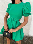 Sukienka z wycięciem na boku i bufkami zielona Anasti 09 - photo #4