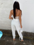Spodnie eleganckie z szeroką nogawką białe Mimi 09 - photo #1