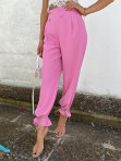 Spodnie eleganckie z szeroką nogawką różowe Mimi 09 - photo #4
